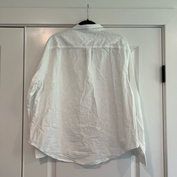 Saovere Women's Longsleeve White Button Down Cotton Linen Size XXL - Picture 5 of 8